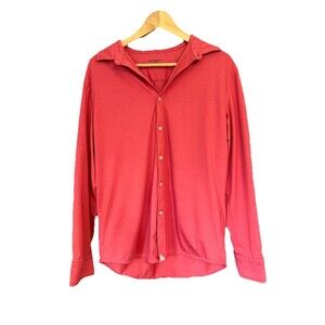 UNTUCKit Huber Shirt Mens Large Red Button Up Long Sleeve Casual Cotton EUC